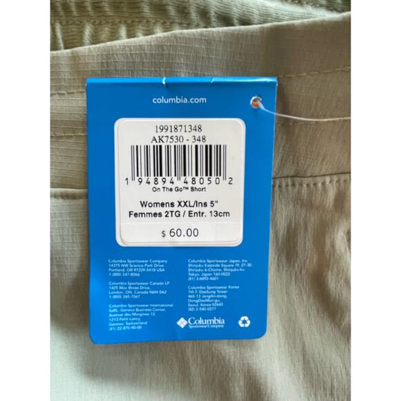 Columbia On the Go Shorts, Size 2XL New! - Picture 4 of 4